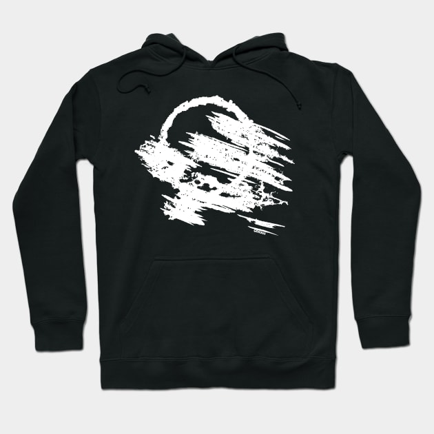 Abstract Ink Smear (White Version) Hoodie by Jan Grackle